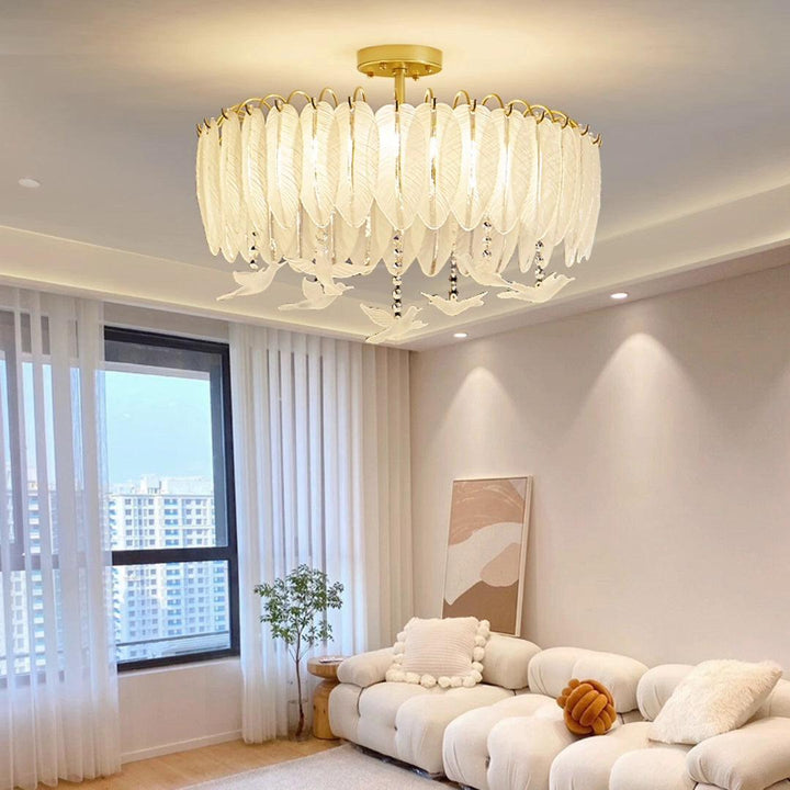 Glass Feather Ceiling Light - Vakkerlight