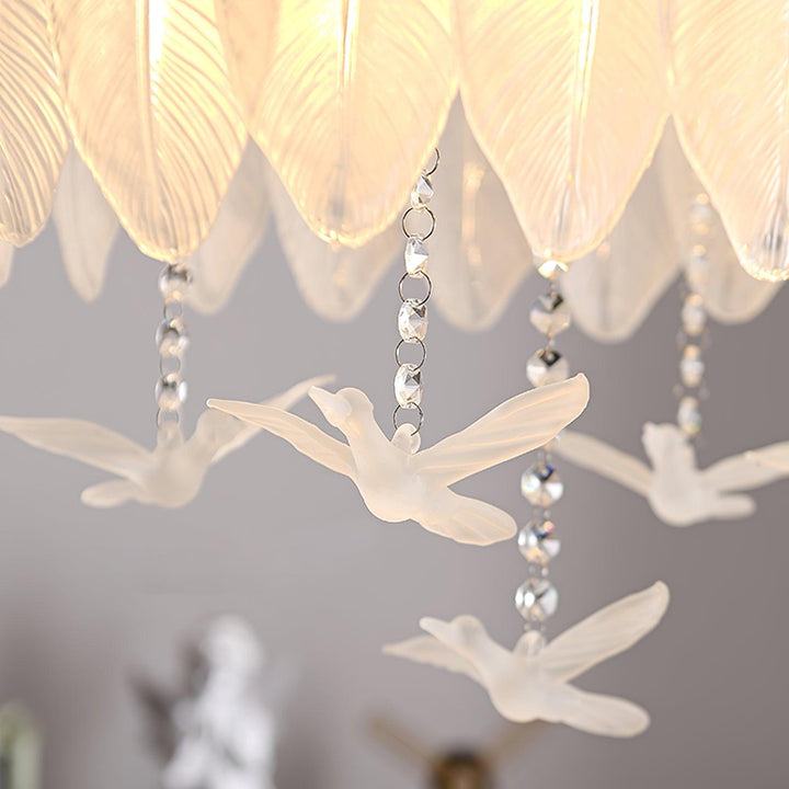 Glass Feather Ceiling Light - Vakkerlight