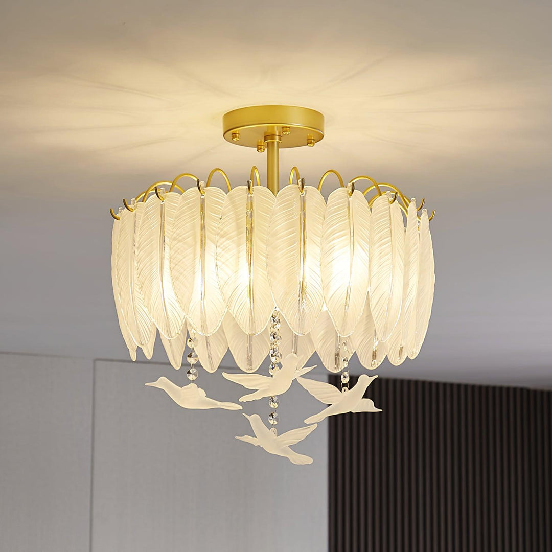 Glass Feather Ceiling Light - Vakkerlight