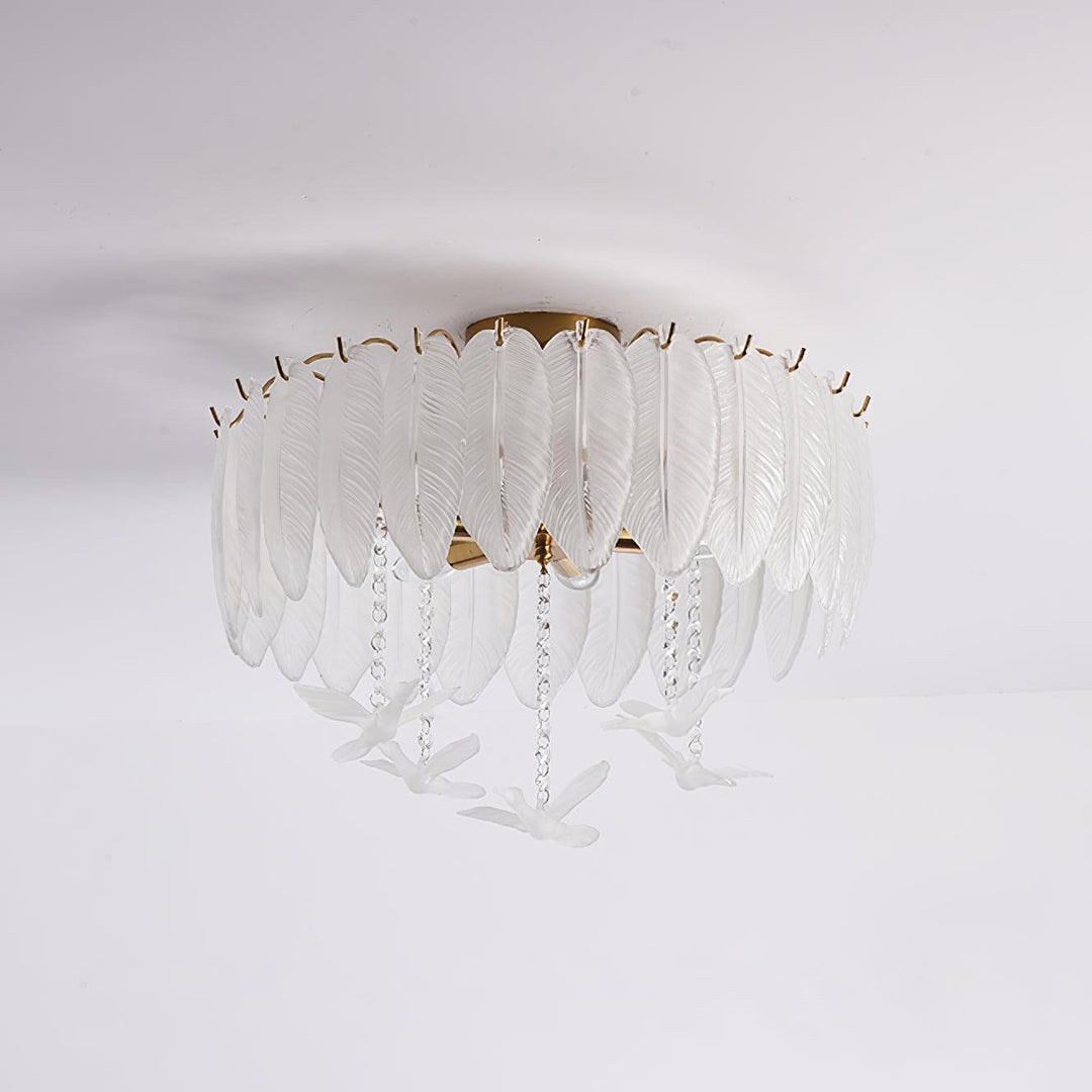 Glass Feather Ceiling Light - Vakkerlight