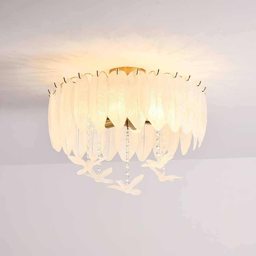 Glass Feather Ceiling Light - Vakkerlight