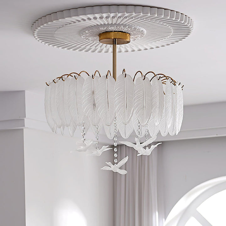 Glass Feather Ceiling Light - Vakkerlight