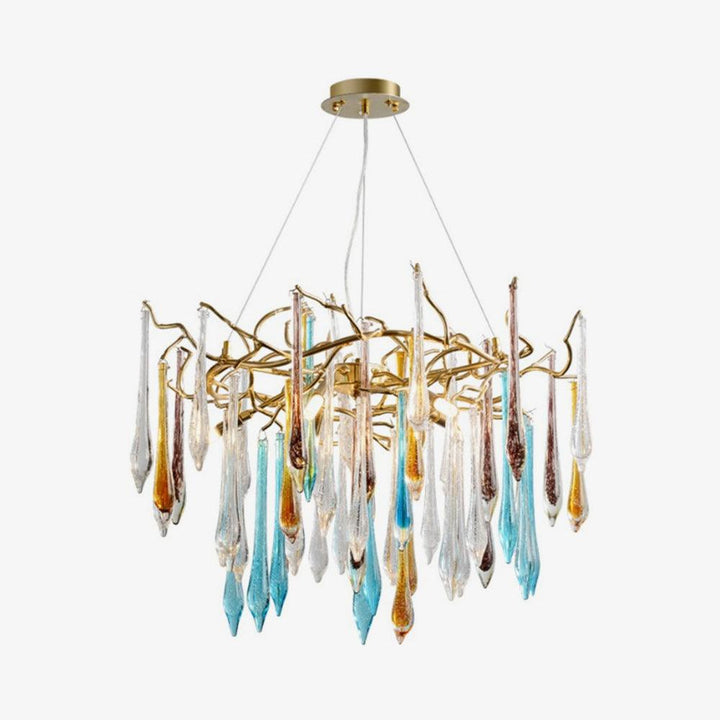 Gold Round Teardrop Chandelier - Vakkerlight