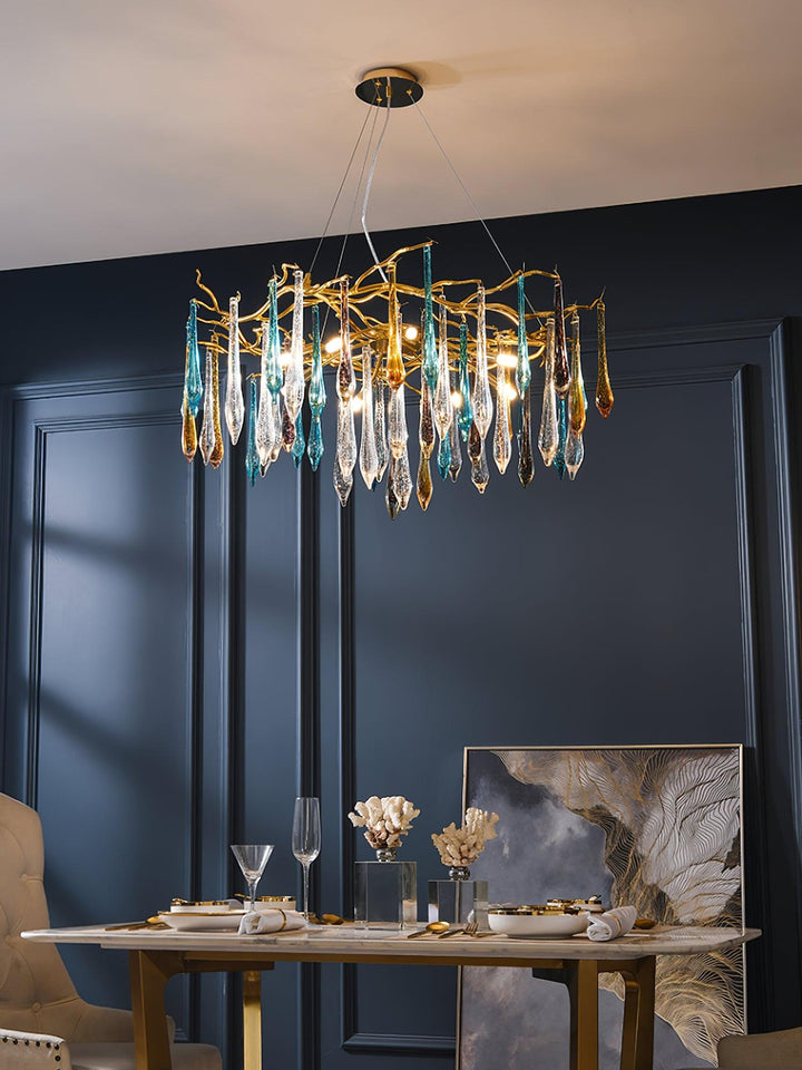 Gold Round Teardrop Chandelier - Vakkerlight
