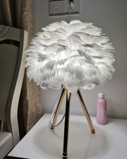 Lampe de table en plumes d'oie