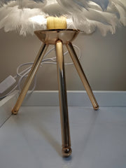 Lámpara de mesa de plumas de ganso