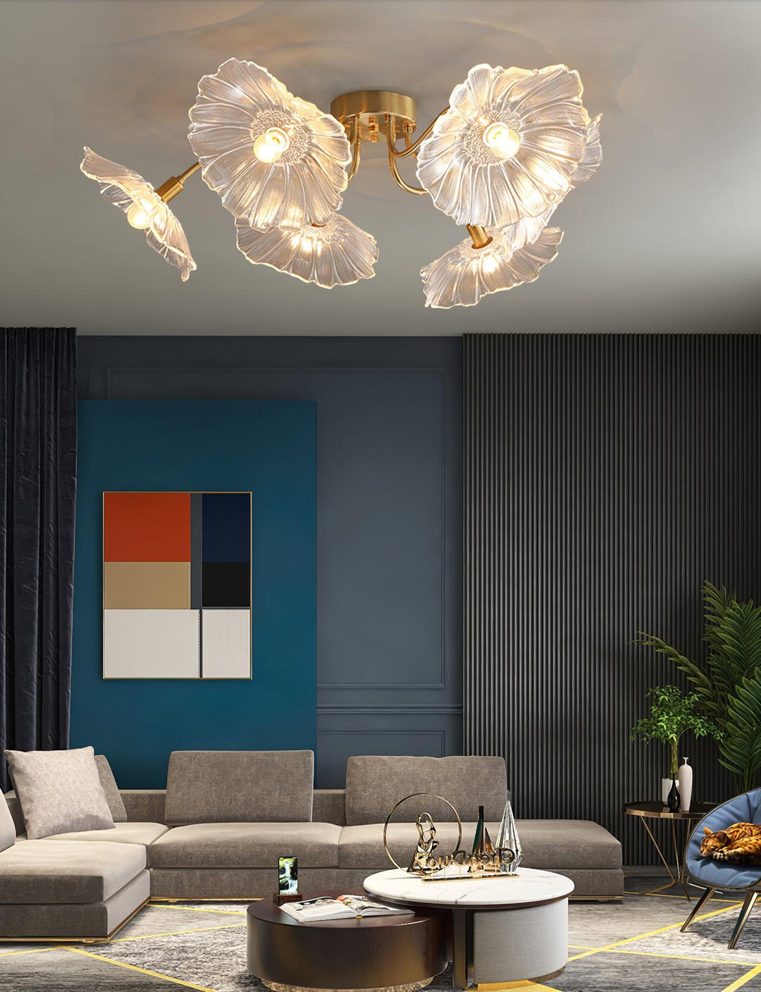 Lotus Leaf Glass Ceiling Lamp - Vakkerlight