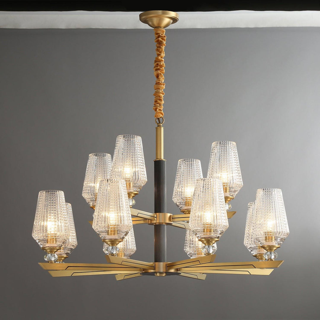 Orrefors Brass Chandelier - Vakkerlight