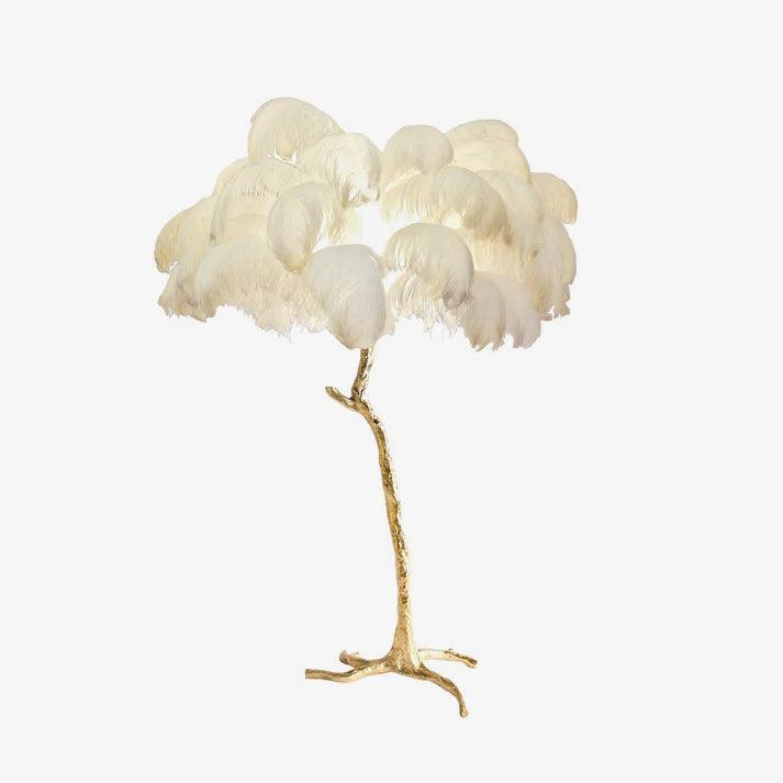 Ostrich Feather Brass Floor Lamp - Vakkerlight