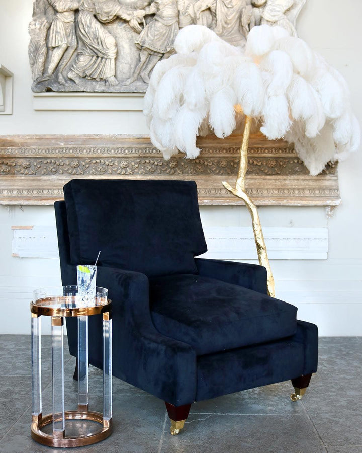 Ostrich Feather Brass Floor Lamp - Vakkerlight