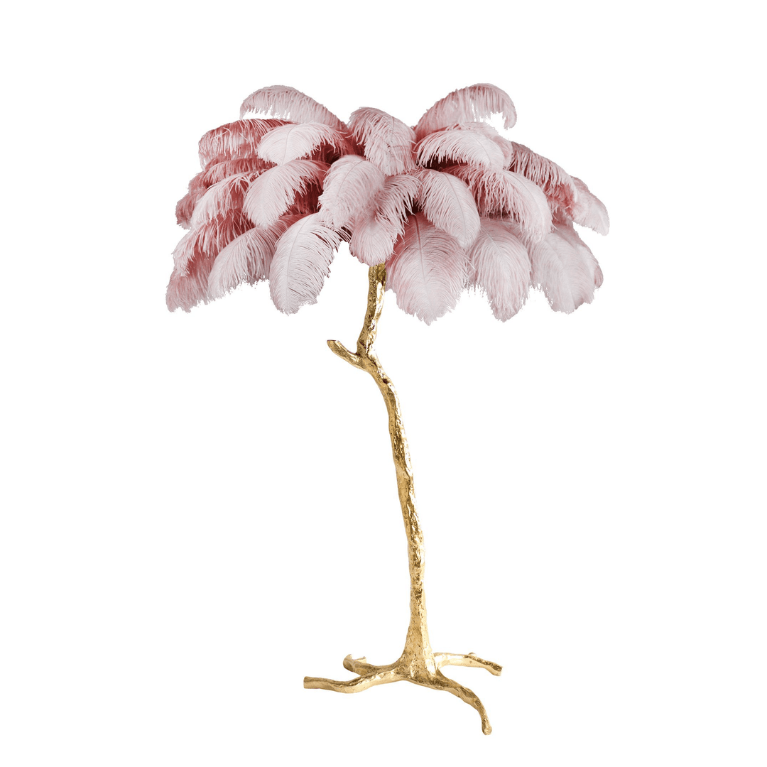 Ostrich Feather Brass Floor Lamp - Vakkerlight