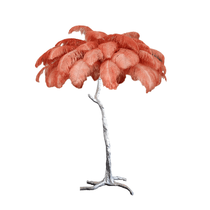 Ostrich Feather Brass Floor Lamp - Vakkerlight