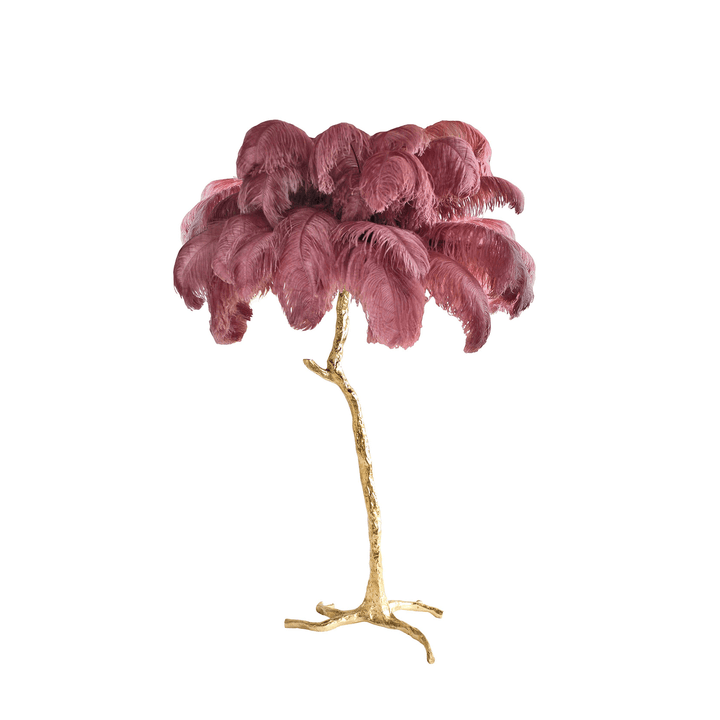 Ostrich Feather Brass Floor Lamp - Vakkerlight