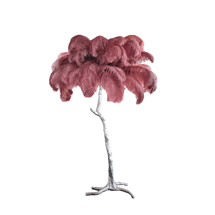 Ostrich Feather Brass Floor Lamp - Vakkerlight