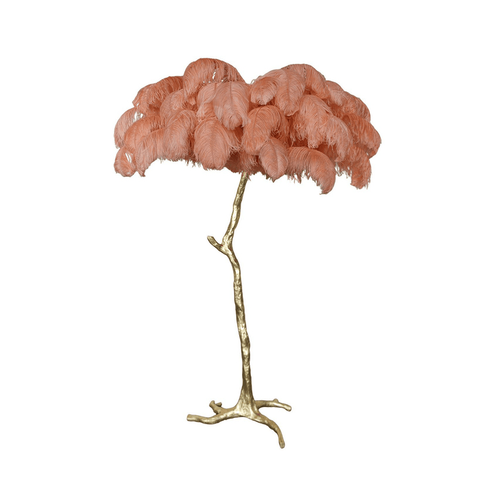 Ostrich Feather Brass Floor Lamp - Vakkerlight