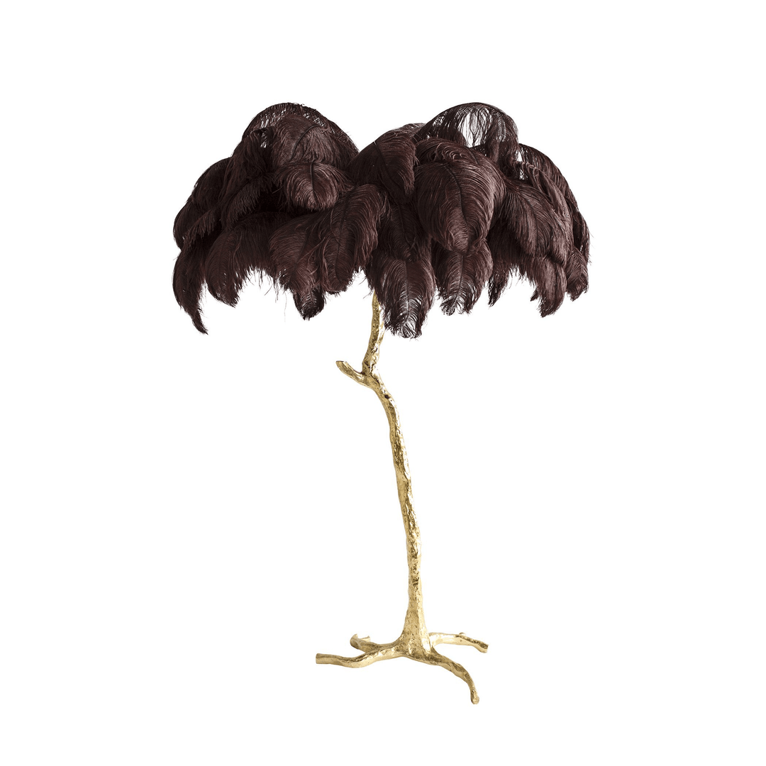 Ostrich Feather Brass Floor Lamp - Vakkerlight