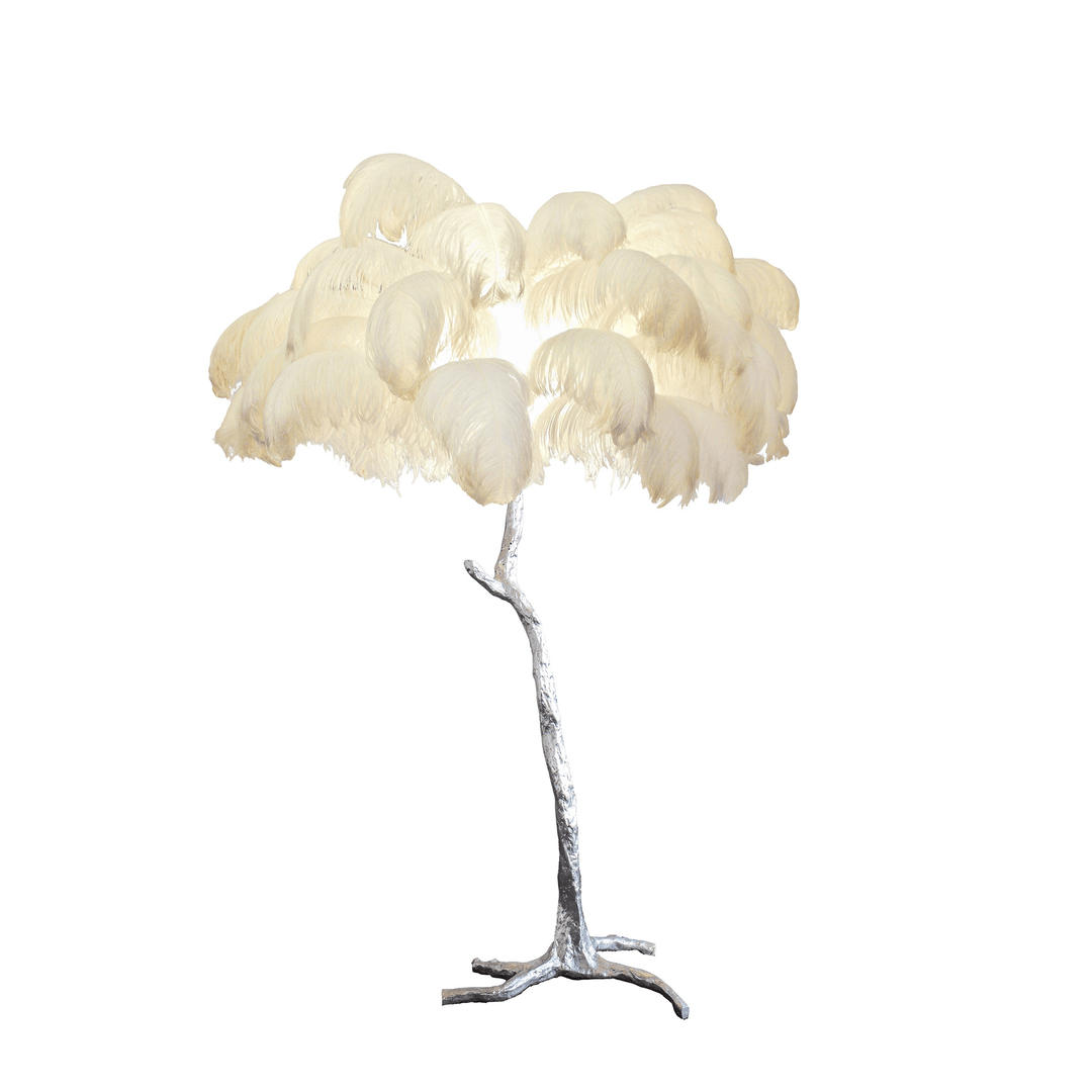 Ostrich Feather Brass Floor Lamp - Vakkerlight