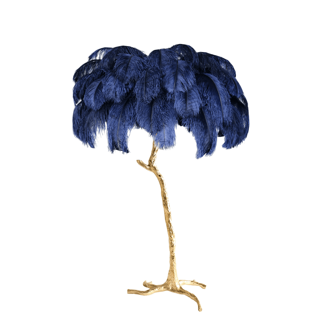 Ostrich Feather Brass Floor Lamp - Vakkerlight