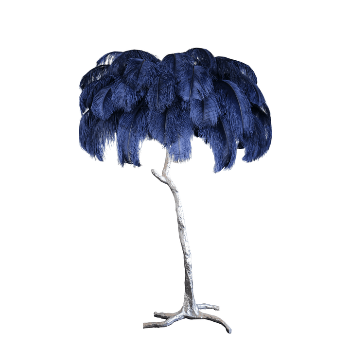 Ostrich Feather Brass Floor Lamp - Vakkerlight