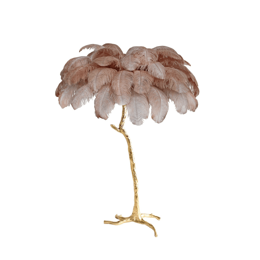 Ostrich Feather Brass Floor Lamp - Vakkerlight