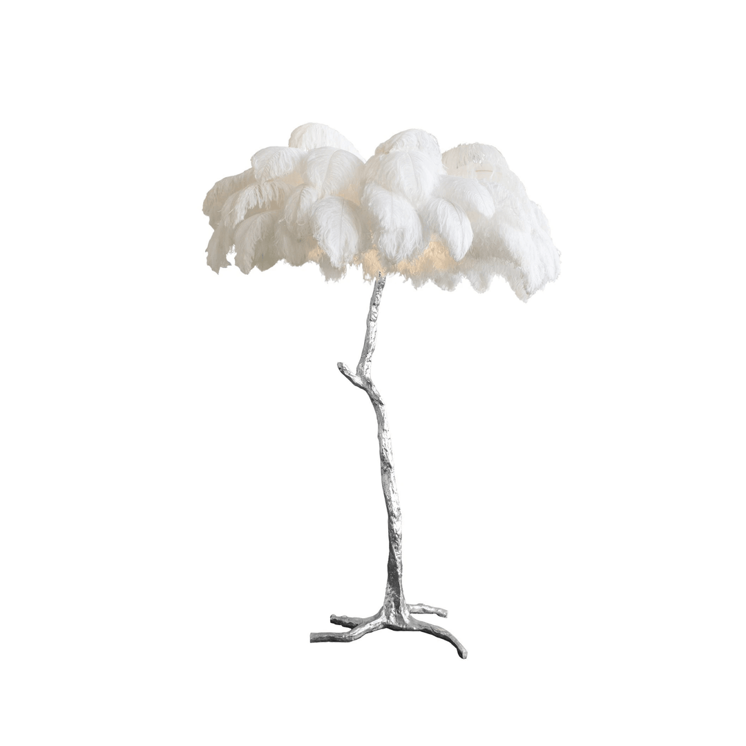 Ostrich Feather Brass Floor Lamp - Vakkerlight