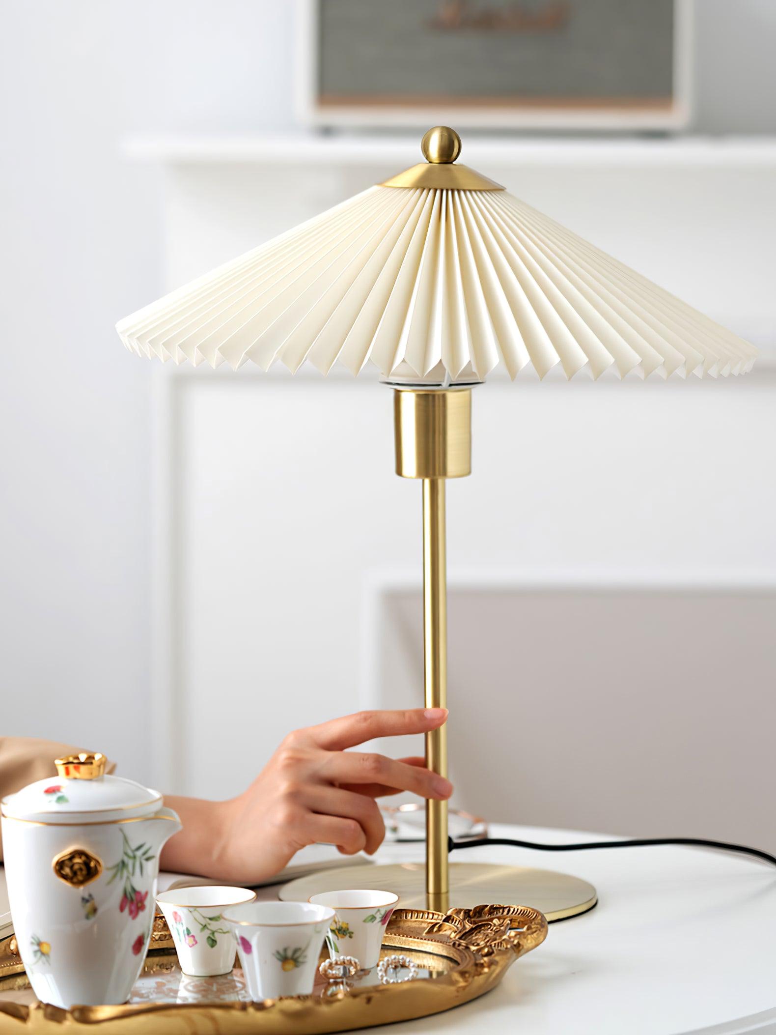 Perla Pleated Table Lamp  Table lamp, Lamp, Pleated shade