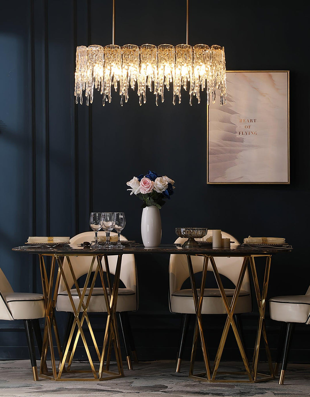 Rectangular Icicle Glass Chandelier - Vakkerlight