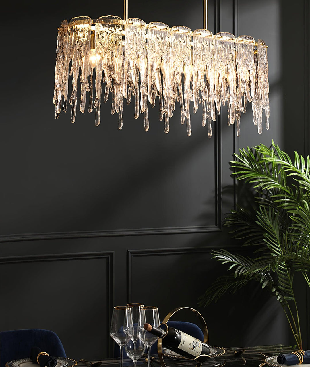 Rectangular Icicle Glass Chandelier - Vakkerlight