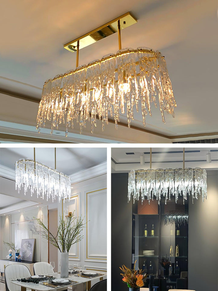 Rectangular Icicle Glass Chandelier - Vakkerlight