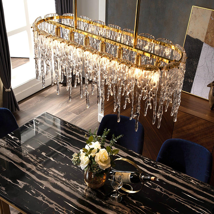 Rectangular Icicle Glass Chandelier - Vakkerlight