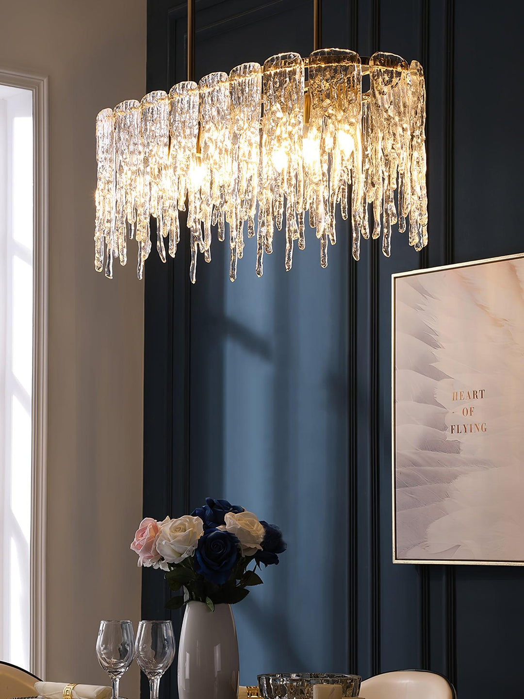 Rectangular Icicle Glass Chandelier - Vakkerlight