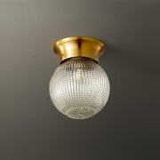 Reeded Globe Flush Ceiling Light - Vakkerlight