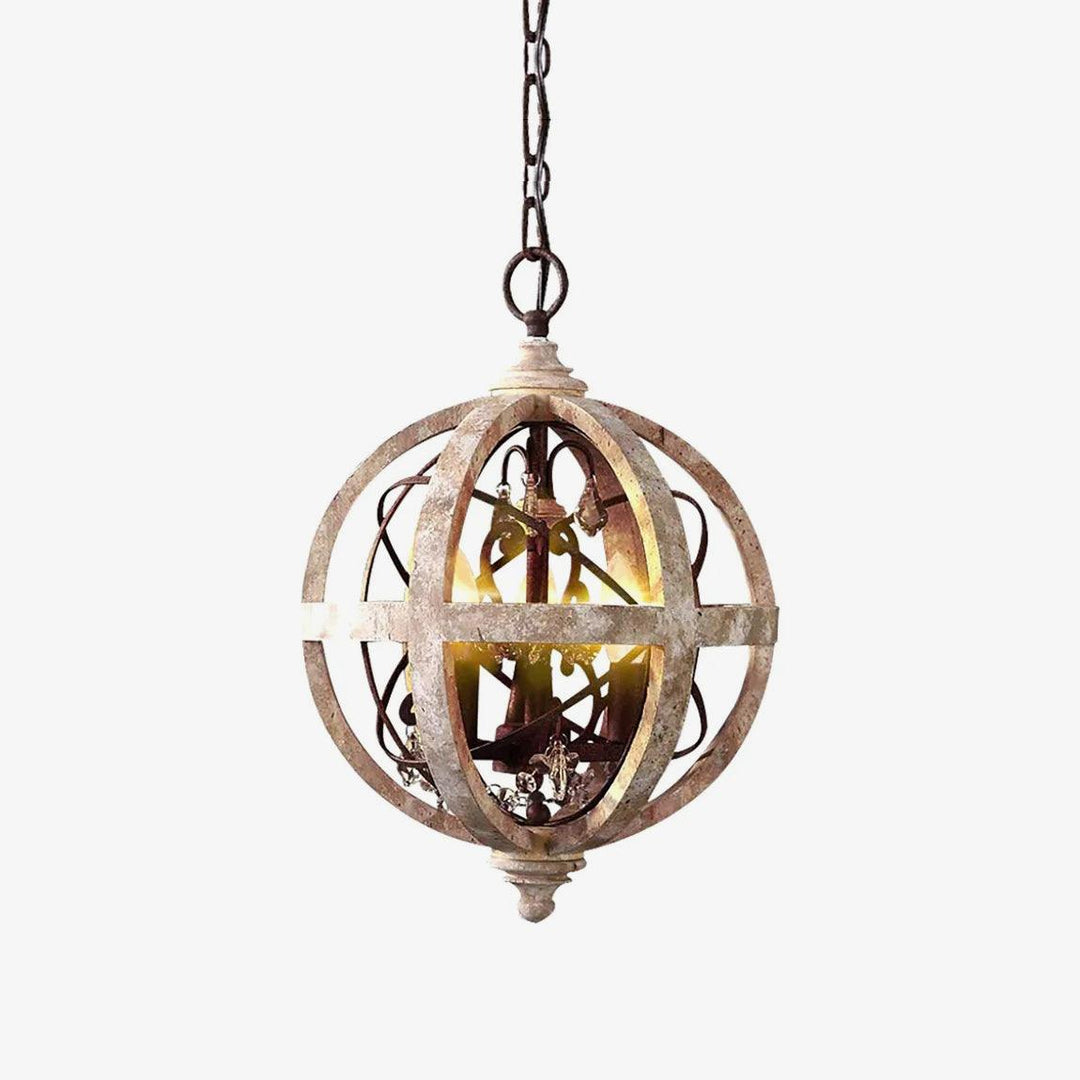 Retro Globe Weathered Chandelier - Vakkerlight