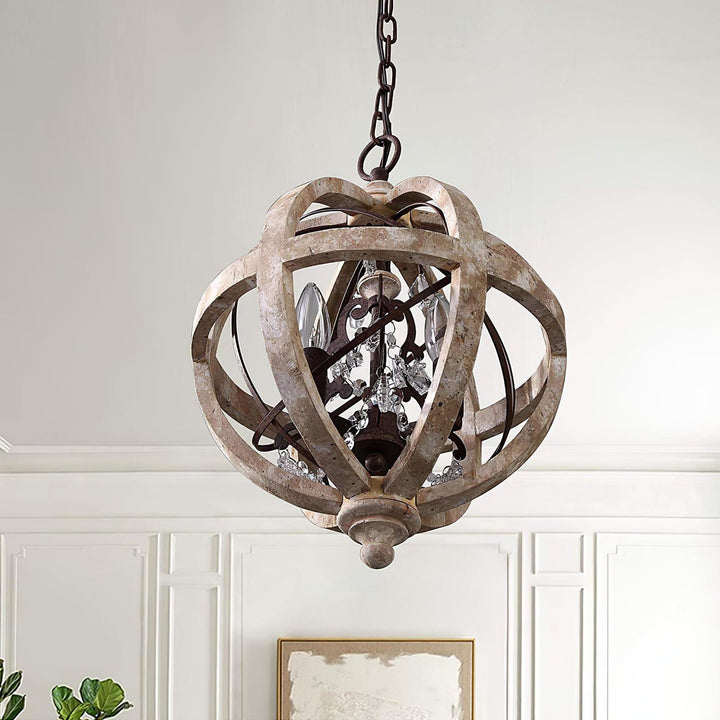 Retro Globe Weathered Chandelier - Vakkerlight