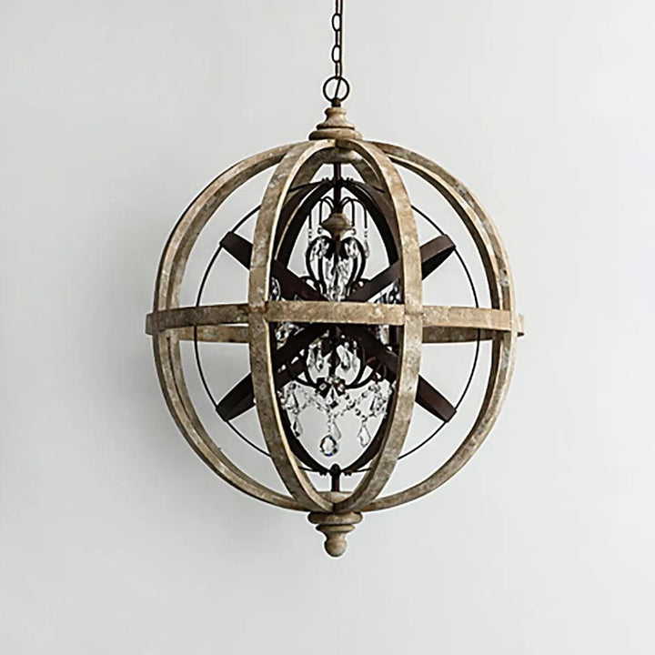 Retro Globe Weathered Chandelier - Vakkerlight