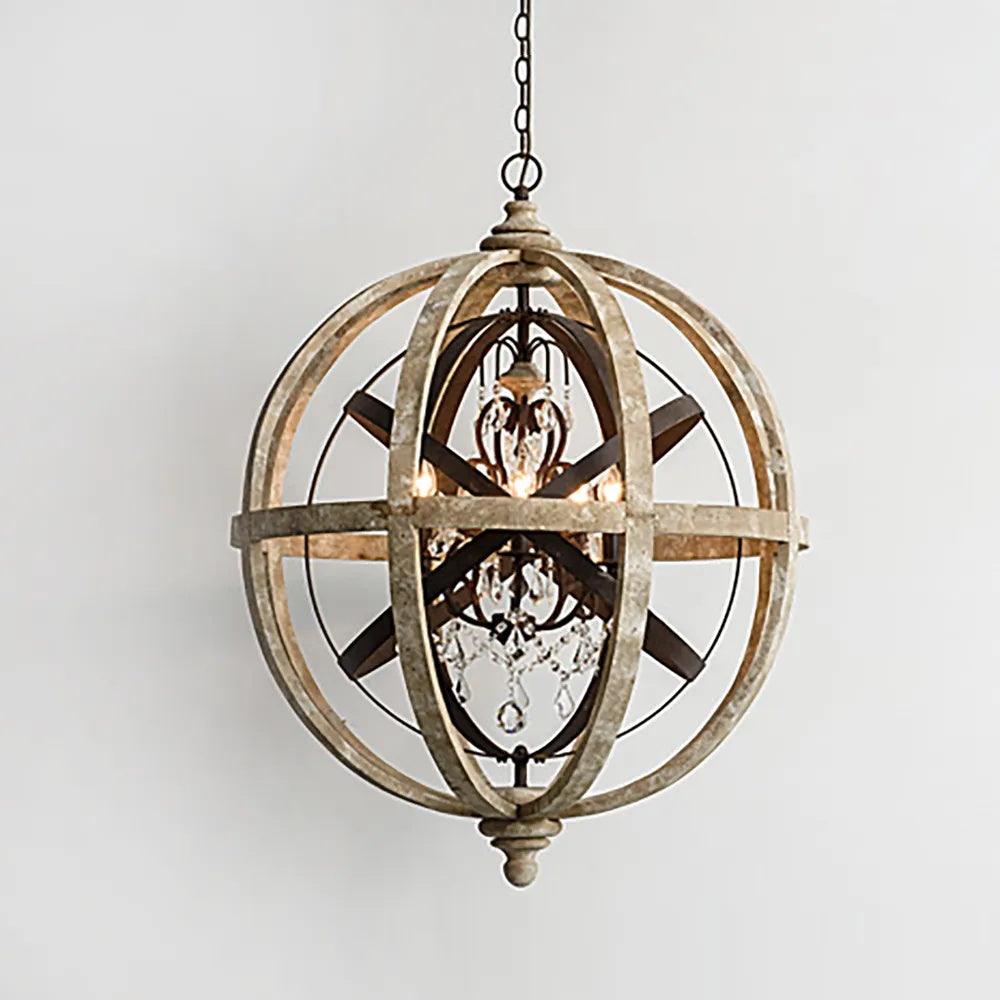 Retro Globe Weathered Chandelier - Vakkerlight