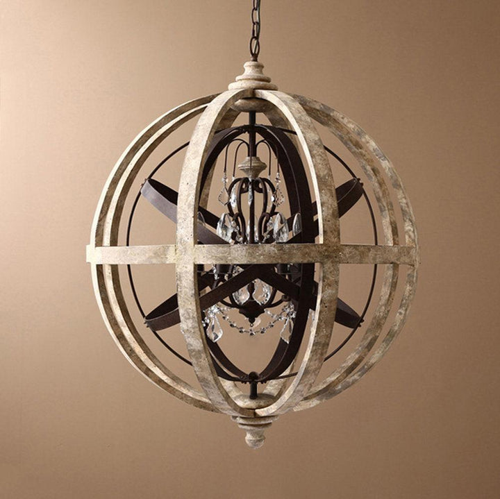 Retro Globe Weathered Chandelier - Vakkerlight