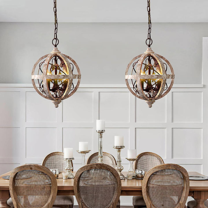 Retro Globe Weathered Chandelier - Vakkerlight