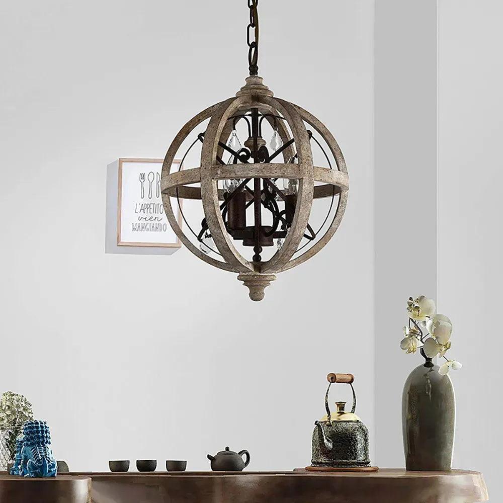 Retro Globe Weathered Chandelier - Vakkerlight