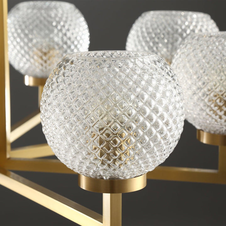 Ribbed Glass Brass Chandelier - Vakkerlight