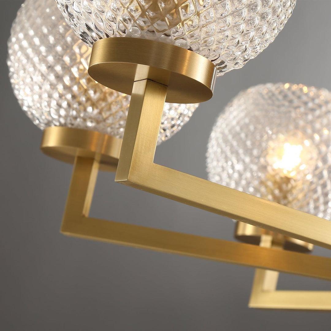 Ribbed Glass Brass Chandelier - Vakkerlight