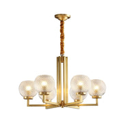 Ribbed Glass Brass Chandelier - Vakkerlight