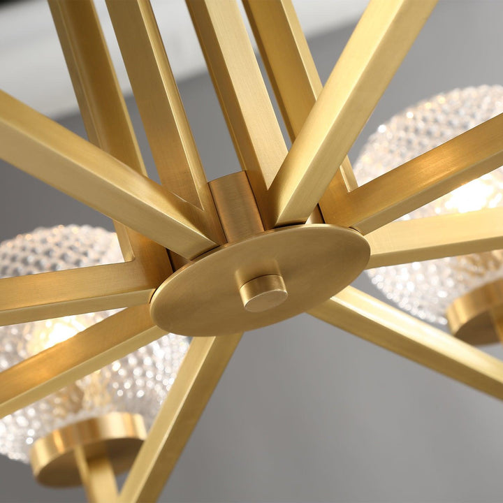 Ribbed Glass Brass Chandelier - Vakkerlight