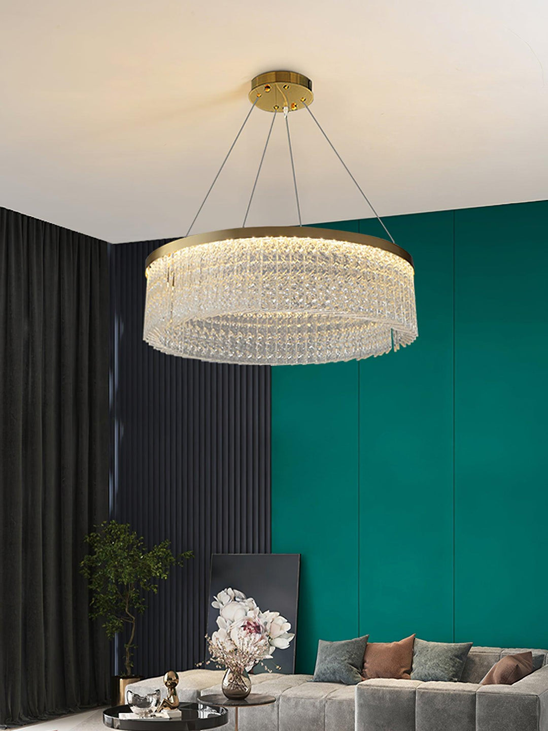 Round Halo Crystal Chandelier - Vakkerlight