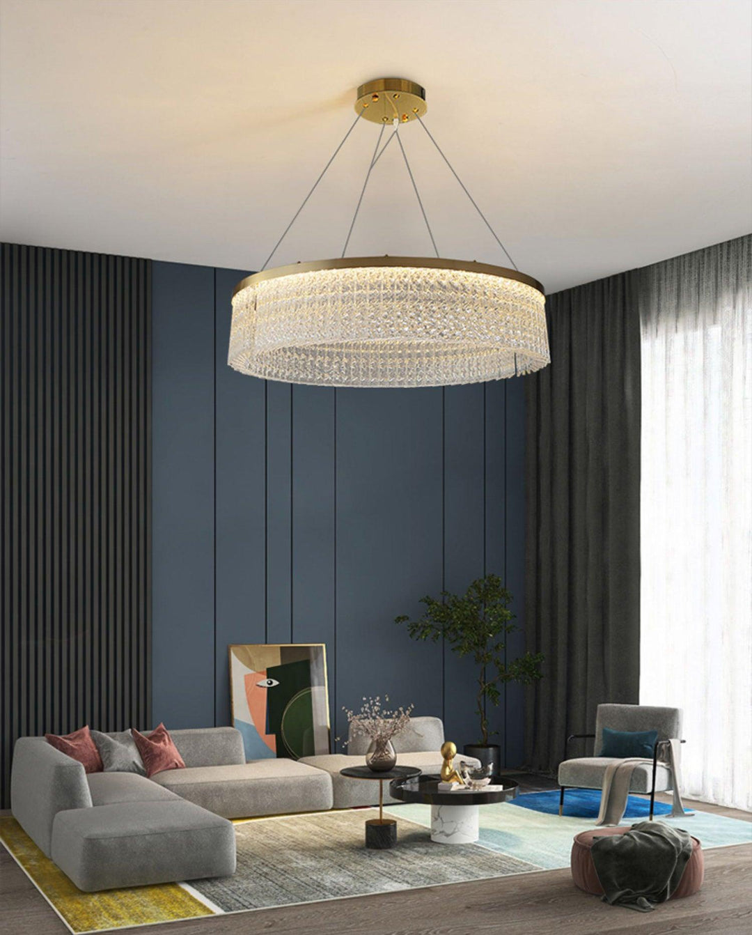 Round Halo Crystal Chandelier - Vakkerlight