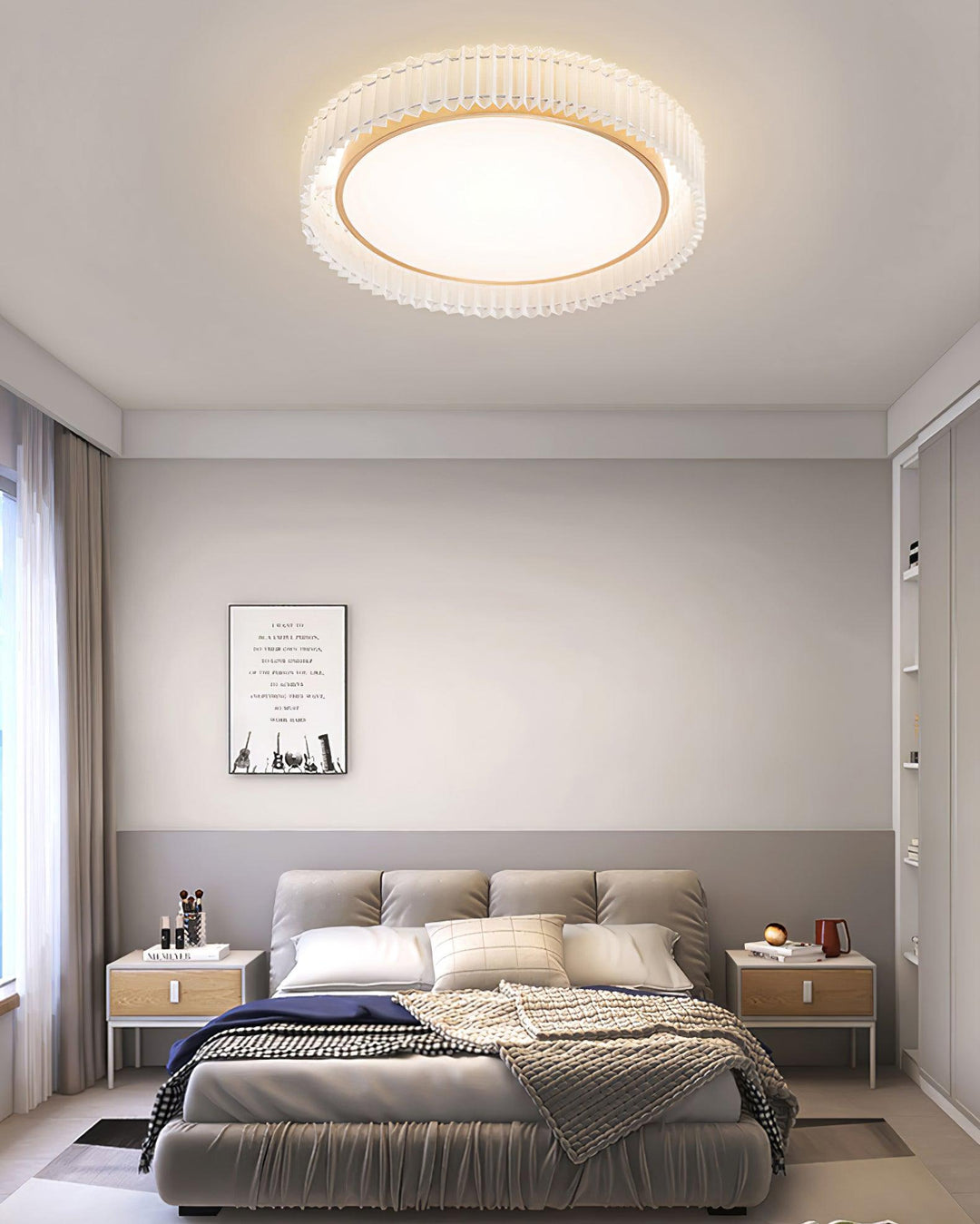 Round Pleated Ceiling Lamp - Vakkerlight