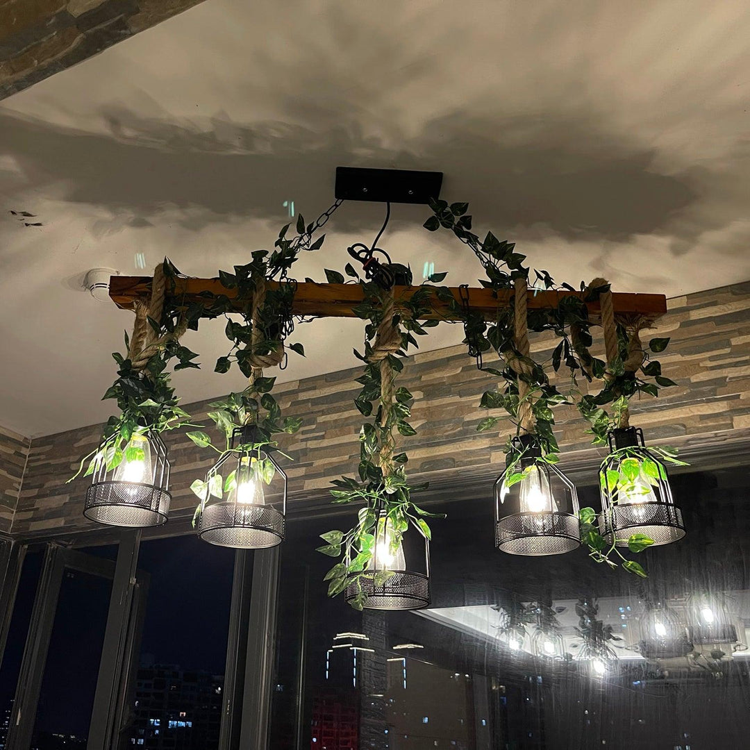 Rustic Wooden Chandelier - Vakkerlight