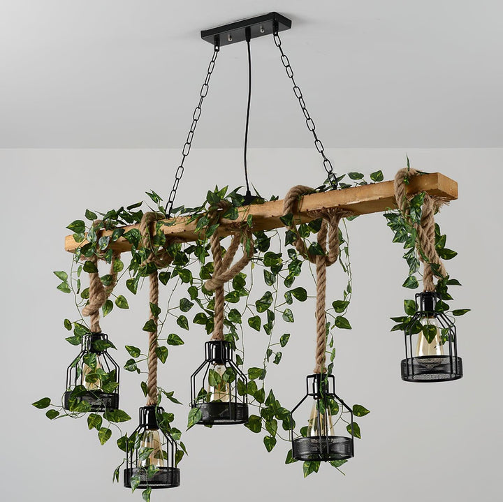 Rustic Wooden Chandelier - Vakkerlight