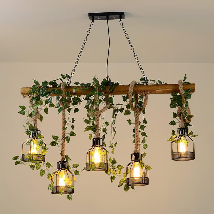 Rustic Wooden Chandelier - Vakkerlight