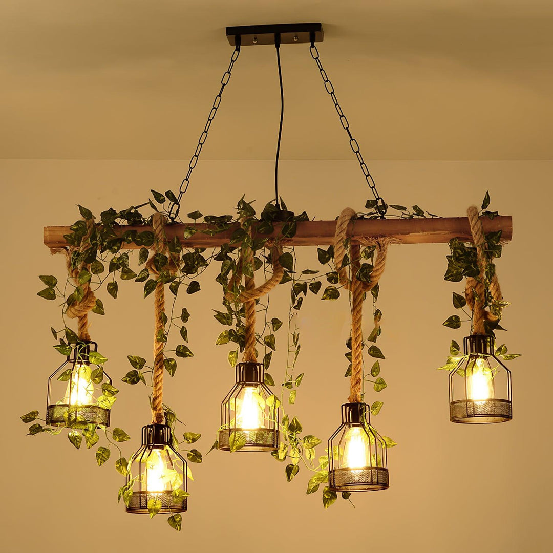 Rustic Wooden Chandelier - Vakkerlight